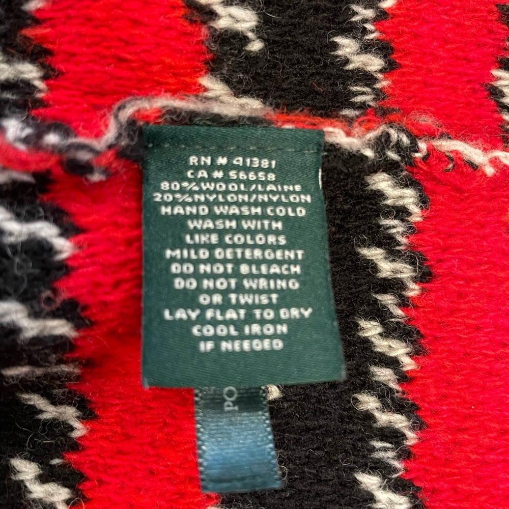 Lauren Ralph Lauren Red and Black Knit Cardigan Southwest - Picture 12 of 13